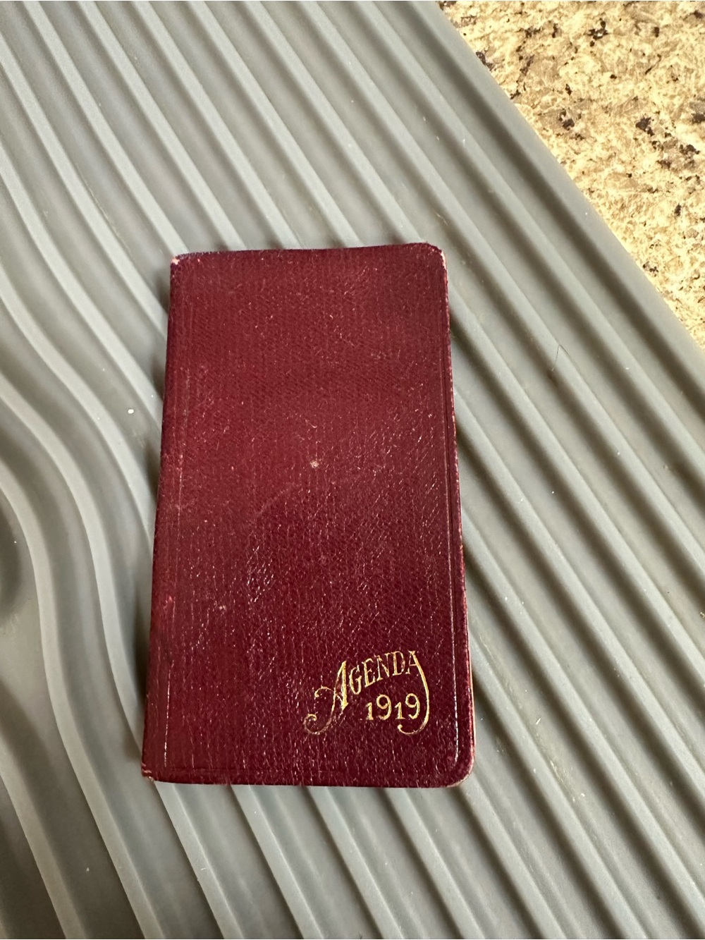 Vintage 'Agenda 1919' Pocket Notebook in Burgundy